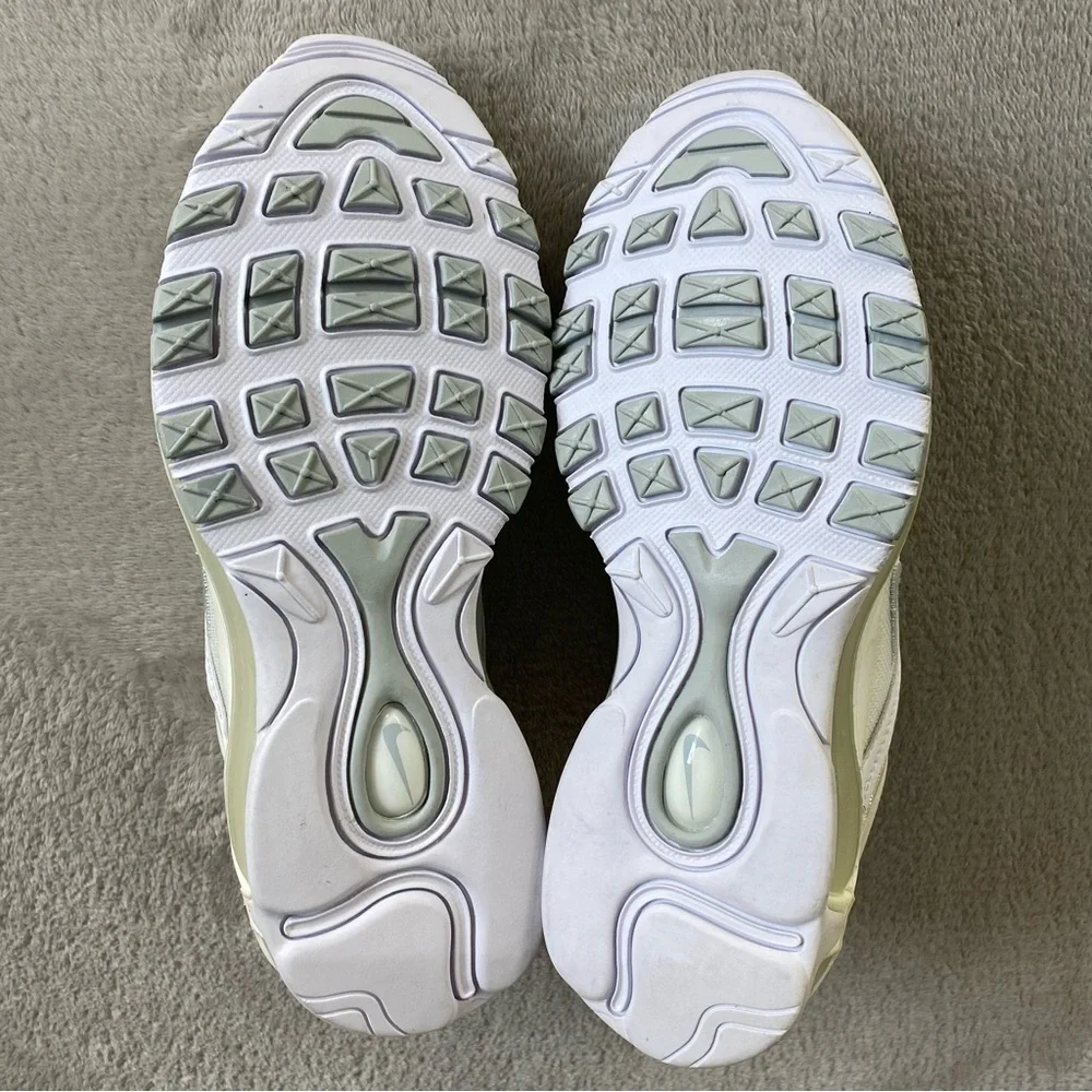Nike Air Max 97 Women's Sneakers Shoes Size 7.5 Triple White Leather NEW - Picture 9 of 10